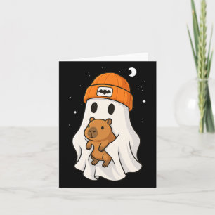Ghost Capybara Halloween Djurälskare Beenie Hatt B Kort