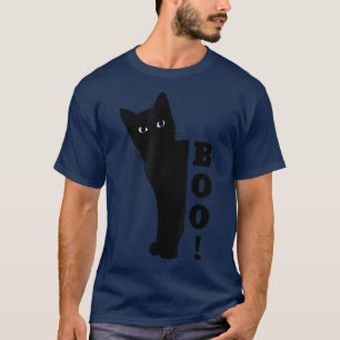 Ghost Cat Boo Animal Pet Funny Gömmande Peekaboo H T Shirt