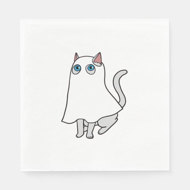 Ghost Cat Classic T-Shirt_1 Pappersservett (Framsidan)