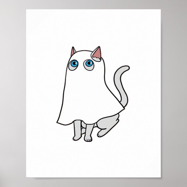 Ghost Cat Classic T-Shirt_1 Poster (Framsidan)