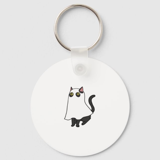 Ghost Cat Classic T-Shirt_2 Nyckelring (Framsida)