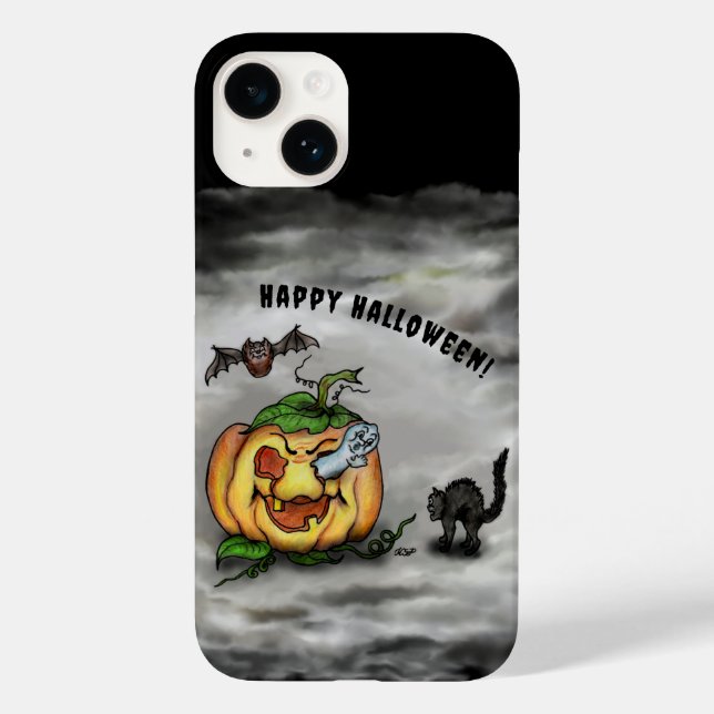 Ghost, Cat, Fladdermus och Pumpkin, Happy hallowee (Baksida)