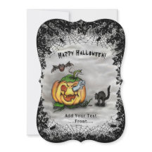 Ghost, Cat, Fladdermus och Pumpkin, Happy hallowee