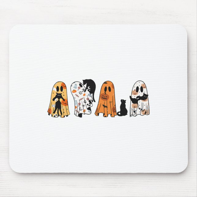 Ghost Cat Halloween Ghost Black Cat Spooky Season Musmatta (Framsidan)