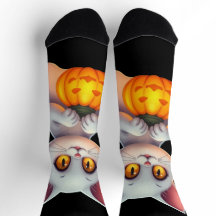 Ghost Cat Halloween Socks - Magic & Mysigt Gift
