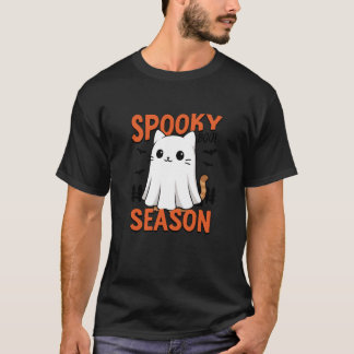 Ghost Cat Halloween Spooky Season Swea T Shirt