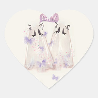 Ghost Cat Sticker "Catty" Hjärtformat Klistermärke