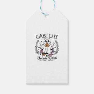 Ghost Cats Social Klubb Funny Fall Autolumn Cat _2 Presentetikett