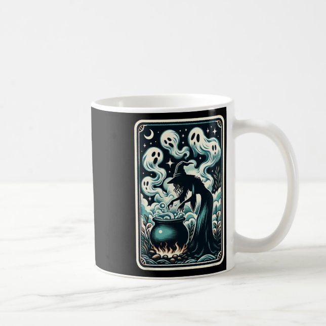 Ghost Cauldron Gothic Supernatural Tarot Card Kaffemugg (Höger)