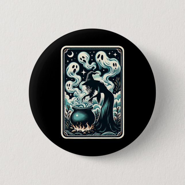 Ghost Cauldron Gothic Supernatural Tarot Card Knapp (Framsida)