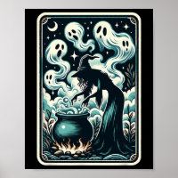Ghost Cauldron Gothic Supernatural Tarot Card