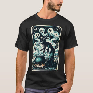 Ghost Cauldron Gothic Supernatural Tarot Card T Shirt