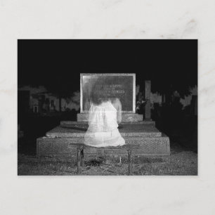 Ghost Cemetery Mörk Horror Halloween Vykort