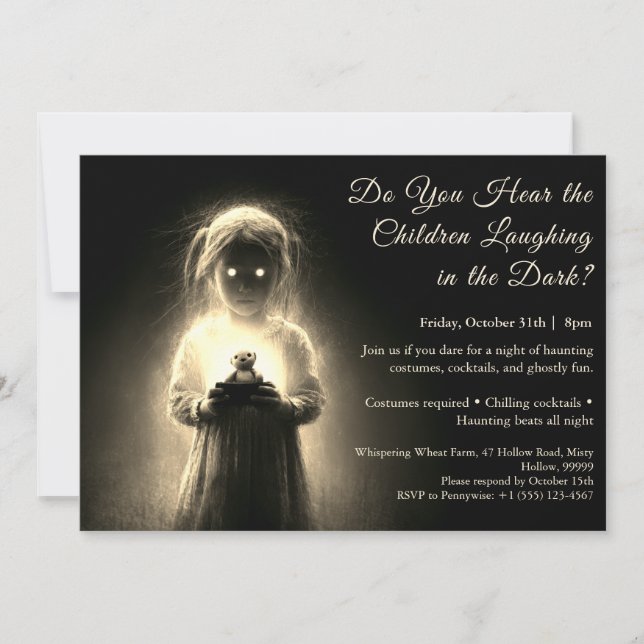 Ghost Child Halloween Costume Party-inbjudan Inbjudningar (Framsida)