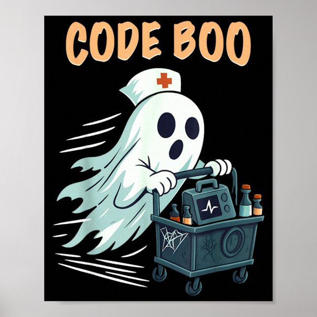 Ghost Code Boo In The Icu Nursing Gift For Hallowe Poster (Framsidan)