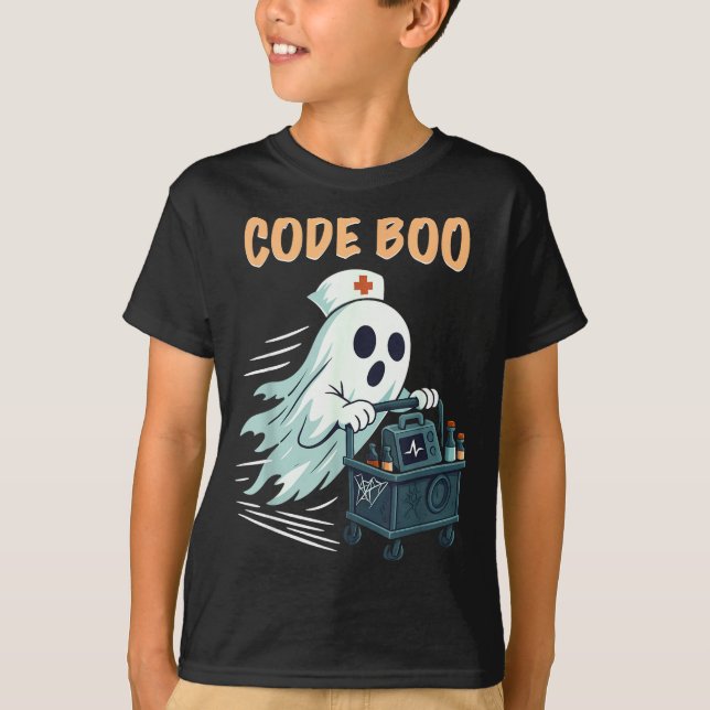 Ghost Code Boo In The Icu Nursing Gift For Hallowe T Shirt (Framsida)