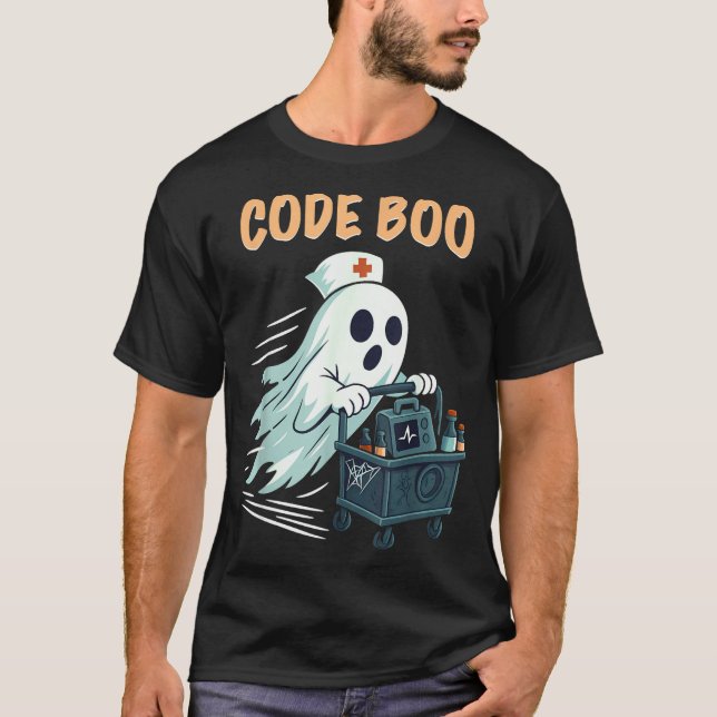 Ghost Code Boo In The Icu Nursing Gift For Hallowe T Shirt (Framsida)