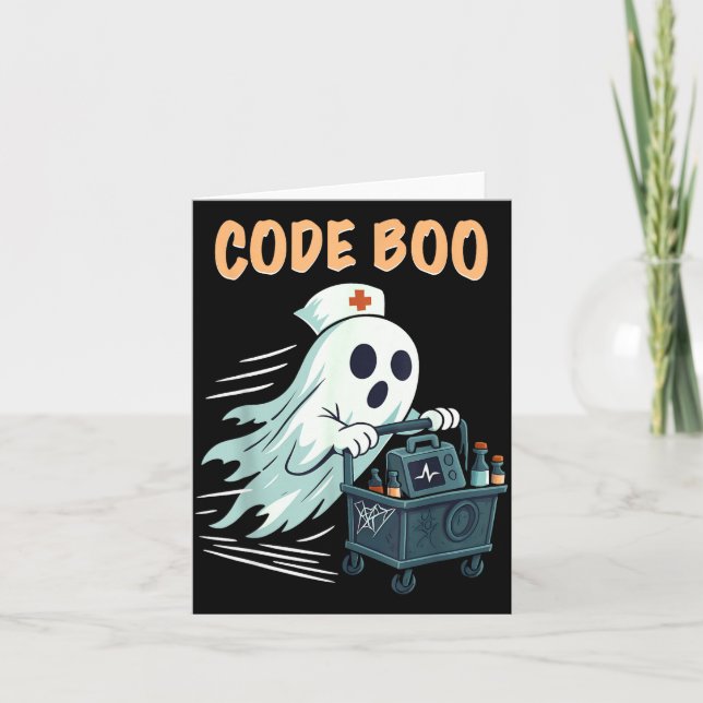 Ghost Code Boo På Intensivvårdsavdelningen Sjukskö Kort (Framsida)