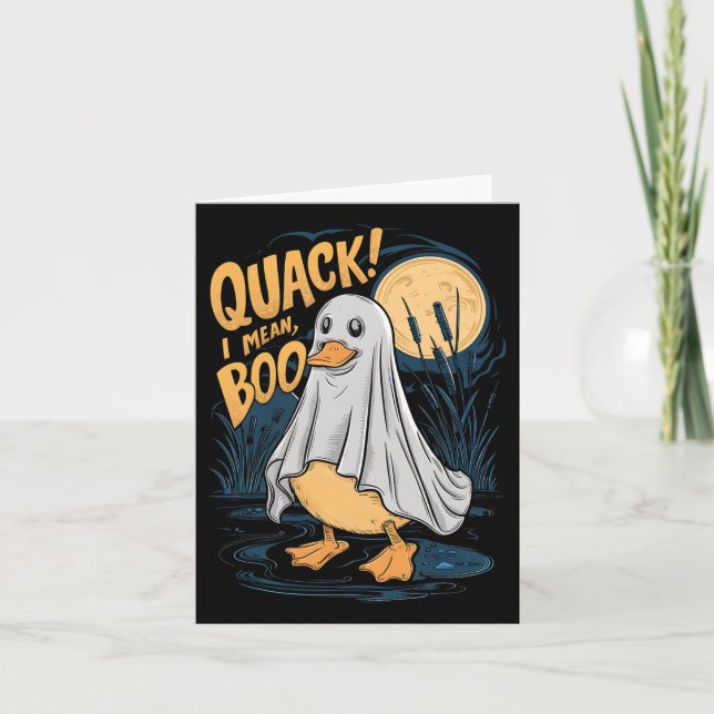 Ghost Costume Cute Anka Quack I Elak Boo Spooky Ha Kort (Framsida)