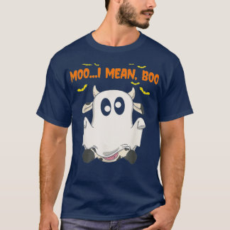 Ghost Cow Moo I Elak Boo Spooky Pumpkin Funny Hall T Shirt