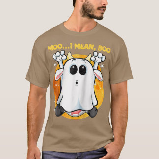 Ghost Cow Moo I Mean Boo Pumpkin Moon Halloween Co T Shirt
