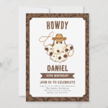 Ghost Cowboy Birthday-inbjudan