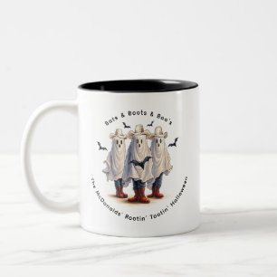 Ghost Cowboy Western Theme Spooky Halloween fest Två-Tonad Mugg