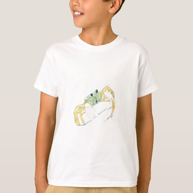 Ghost Crab i Gult till Ljust grönt T Shirt (Framsida)