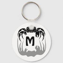 Ghost Crab Silhouette Casting a Shadow Monogram Nyckelring