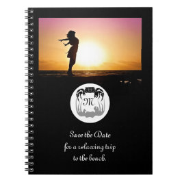 Ghost Crab Silhouette och Shadow Monogram Photo Anteckningsbok