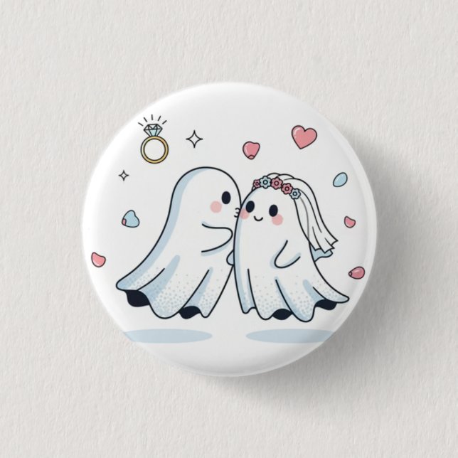Ghost Cute Love Patch — Romantic Pin Button 2026 Knapp (Framsida)