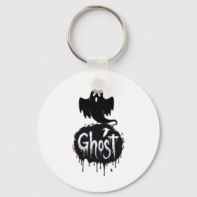 Ghost – Dark Horror Dripping Text Art Nyckelring (Framsida)