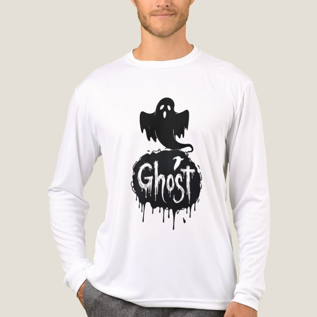 Ghost – Dark Horror Dripping Text Art T Shirt (Framsida)