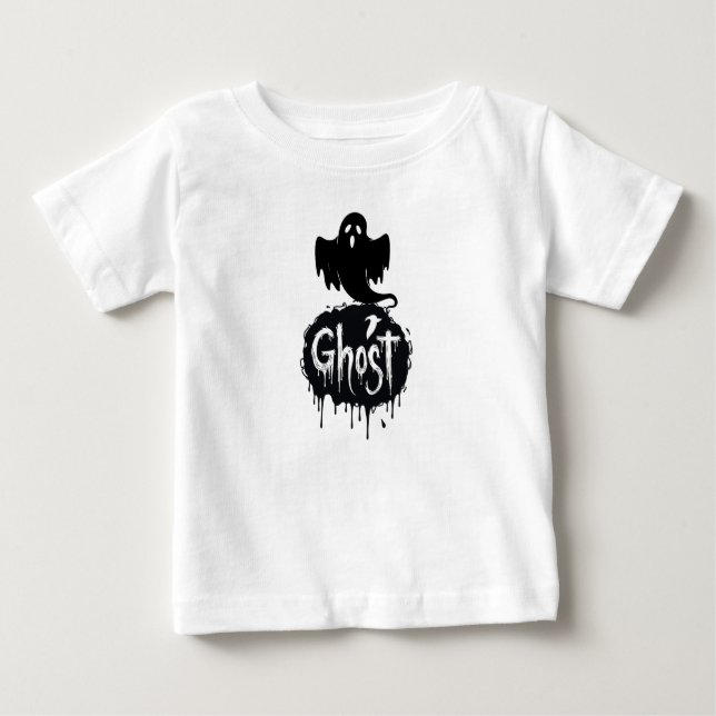 Ghost – Dark Horror Dripping Text Art T-Shirt (Framsida)