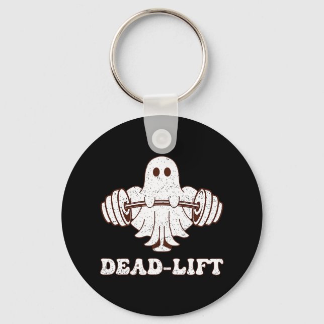Ghost Dead Hiss Groovy Fitness Spooky Funny Hallow Nyckelring (Framsida)