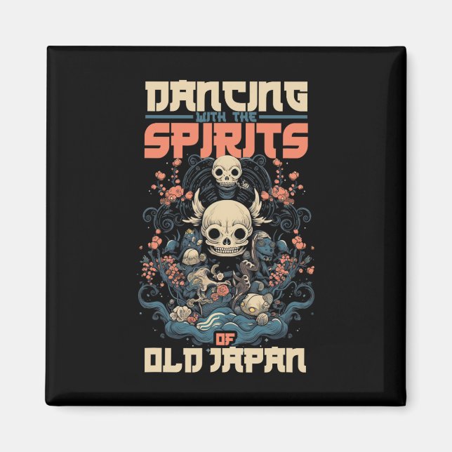 Ghost Demon Dancing with Spirit of Old Japan Yokai Magnet (Framsidan)