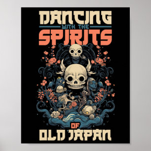 Ghost Demon Dancing with Spirit of Old Japan Yokai Poster