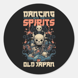 Ghost Demon Dancing with Spirit of Old Japan Yokai Runt Klistermärke