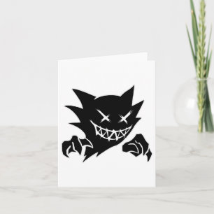 Ghost Demon Sketchy Blackwork Tattoo Flash Kort