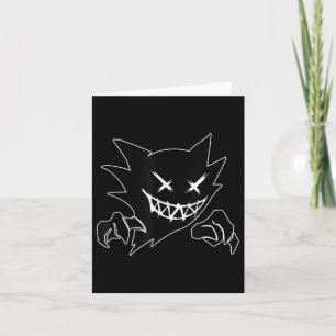 Ghost Demon Sketchy Blackwork Tattoo Flash Kort