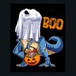 Ghost Dinosaur T Rex Funny Boo Halloween Boys Men  Poster<br><div class="desc">Ghost Dinosaur T Rex Funny Boo Halloween Boys Men Pumpkin</div>