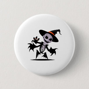 Ghost Djävulen i Halloween Sticker Knapp