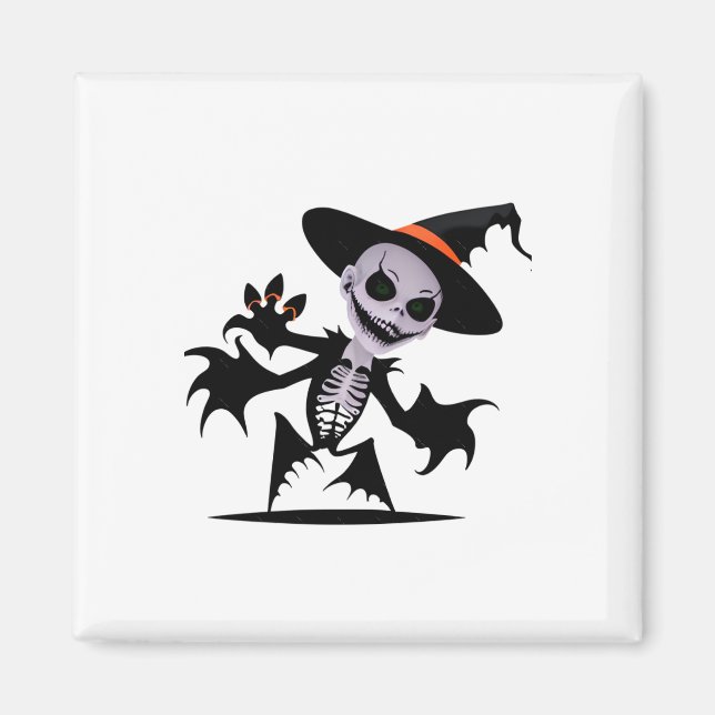 Ghost Djävulen i Halloween Sticker Magnet (Framsidan)