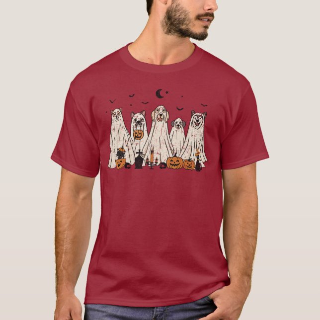 Ghost Dogs Halloween T-Shirt (Framsida)