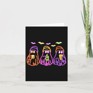 Ghost Drinking Coffee Funny Halloween Costume Coff Kort