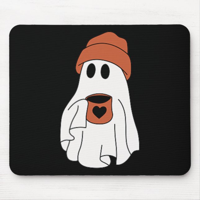 Ghost Drinking Coffee Funny Halloween Costume Coff Musmatta (Framsidan)