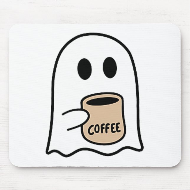 Ghost Drinking Coffee Funny Halloween Costume Coff Musmatta (Framsidan)