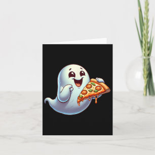 Ghost Eating Pizza Halloween Manar Women Kids Kort