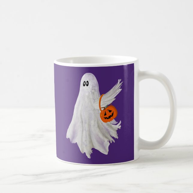 Ghost eller behandling med pumpkin Candy Bucket Kaffemugg (Höger)
