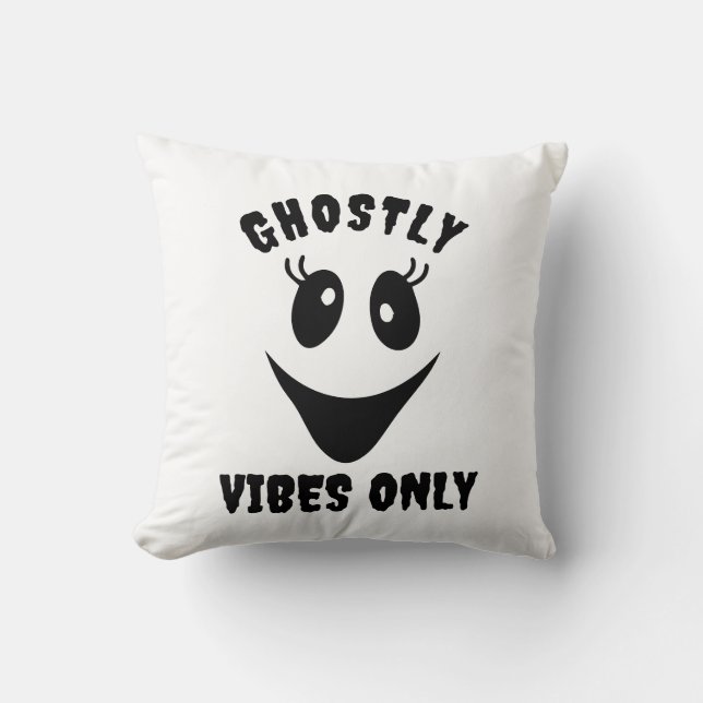 Ghost Face Ghostly Vibes Endast Anpassad Halloween Kudde (Framsida)